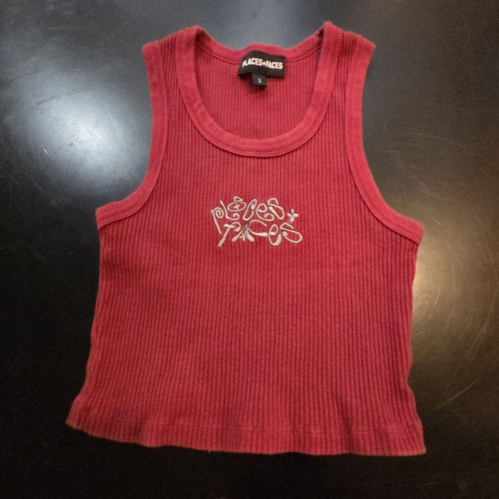 Red Ribbed‎ Tank Top